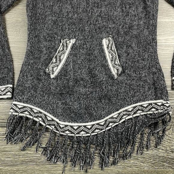 Peruvian Alpaca Wool Hooded Pullover Sweater Womens S/M Boho Aztec Gorp Soft - Picture 8 of 12